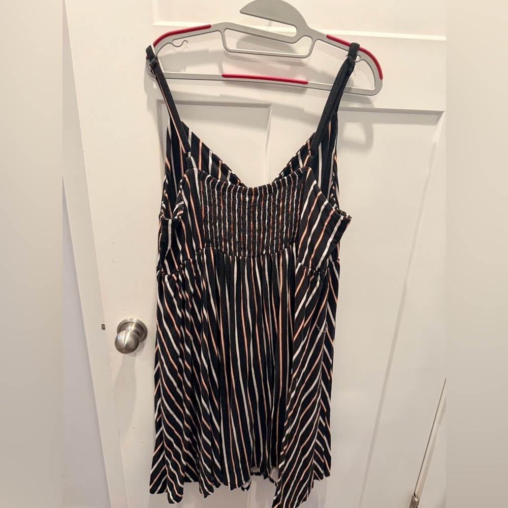 Torrid Striped Dress Size 3 Black Sleeveless Tie Front Plus Size - Picture 5 of 11